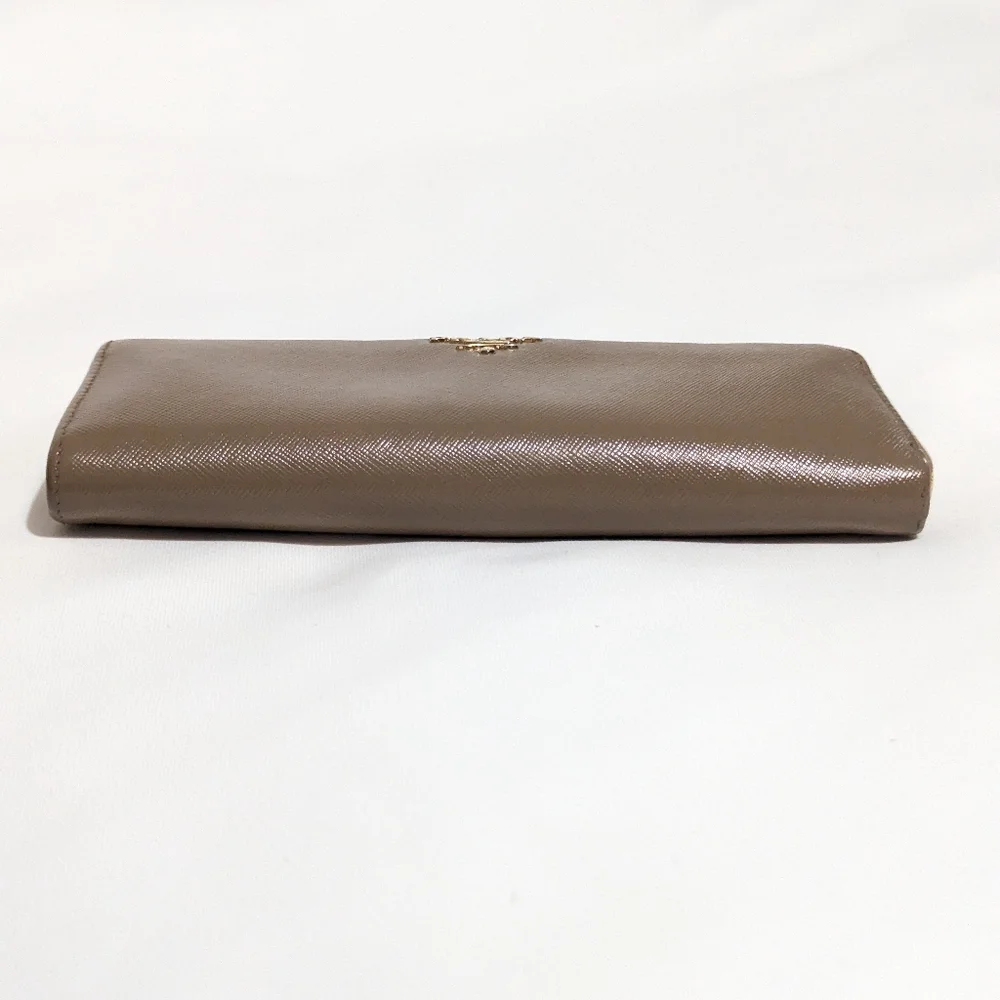 Prada Tan Saffiano Leather Half Zip Continental Wallet Vintage - Picture 6 of 15